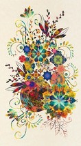 24&quot; X 44&quot; Panel Venice Bright Flowers Floral Natural Cotton Fabric D652.20 - £7.31 GBP