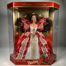 1997 Happy Holidays Special Edition Barbie Doll Mattel Gold/Red Green Eyes NRFB - £17.51 GBP