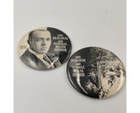 Vintage Set Of 2 1991 Dum-Dum And Normal Beans Dinner Art 3&quot; Event Lapel... - $35.63