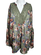 Torrid 2 NWOT Womens 18/20 2X Green Floral Shirt - AC - £11.80 GBP