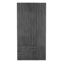 Three Door Armoire Clark, Bedroom, Smoky Oak / White - $14,474.26 MXN