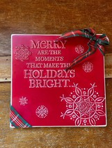 Hallmark Red &amp; White MERRY ARE THE MOMENTS THAT MAKE THE HOLIDAYS BRIGHT... - £8.89 GBP
