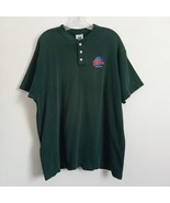 VTG Planet Hollywood 90&#39;s CHICAGO Henley Shirt Cotton Green Crew Short S... - $84.70 CAD
