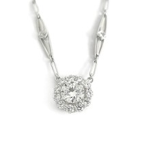 Authenticity Guarantee 
Round Diamond Halo Marquise Chain Pendant Necklace 14... - £6,790.52 GBP