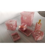 Best quality Rose Quartz Pink Stone Handmade Bathroom Decoration 7 Piece... - £1,046.32 GBP