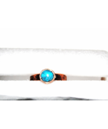 Hammered Metal Ring with Turquoise - £16.44 GBP