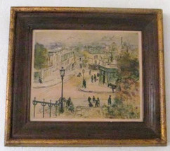 1920&#39;s Eugene Veder Hand Signed Antique Colored Etching Parisian Street Scene Pa - £234.67 GBP