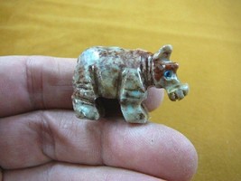 (Y-HIP-18) red gray HIPPO Hippopotamus gem Gemstone carving SOAPSTONE hi... - £6.78 GBP