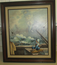 Oil On Canvas Sea Captain By Kenneth Suess Coastal Painting Framed - £215.91 GBP