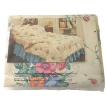 NEW Springmaid Twin Flat Sheet Floral Vtg 80s Heritage Stencil USA Cotton Blend - £14.69 GBP