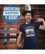 Argentina Messi Celebration Champions FIFA World Cup Qatar 2022 Navy T-S... - $31.44 CAD+