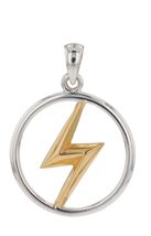 Jewelry Trends Zeus Thunder Lightning Bolt Sterling Silver Pendant - £60.20 GBP