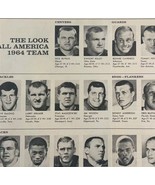 1964 All American Football Team Roster Dick Butkus Look Mag Print Sports... - $456.87 MXN
