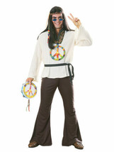 Groovin&#39; Man Hippie Flower Power 70&#39;s Adult Halloween Costume Men&#39;s Size X-LARGE - £23.65 GBP