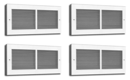 Baseboard Register Steel 6&quot; H x 14&quot; W 1-Way  TRUaire C123RW14X06 (4-Pack) - $1,009.67 MXN