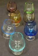 Colorful Set Of Vintage Cordial Shot Footed Snifters – Vgc – Seven Snifters - £23.67 GBP