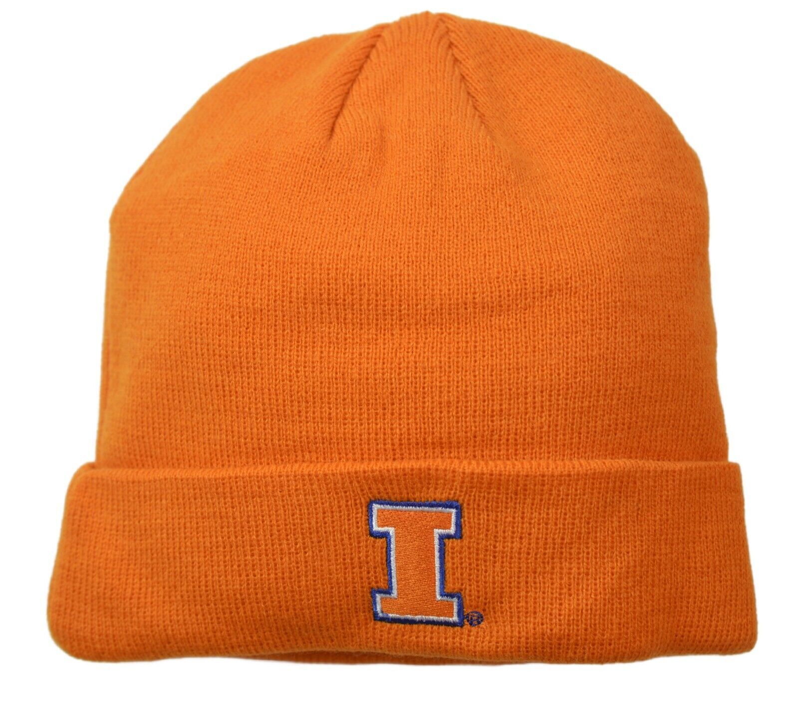 Illinois Fighting Illini NCAA Team Logo Knit Orange Cuffed Beanie Winter Hat