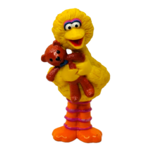1997 Tyco Sesame Street Big Bird w/ Teddy Bear 4&quot; PVC Figure  - £6.24 GBP