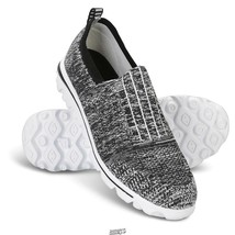 The Lady&#39;s Stretchable Comfort Slip Ons Womens Size 6.5 Black/Gray PROPET - £29.89 GBP