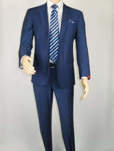 Men Suit BERLUSCONI Turkey Italian Wool 180's Single Breasted K442-12 Navy image 5