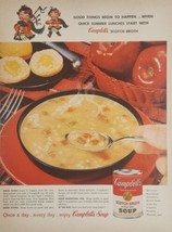1959 Print Ad Campbell&#39;s Scotch Broth Soup Kids Play Bag Pipes - $19.78
