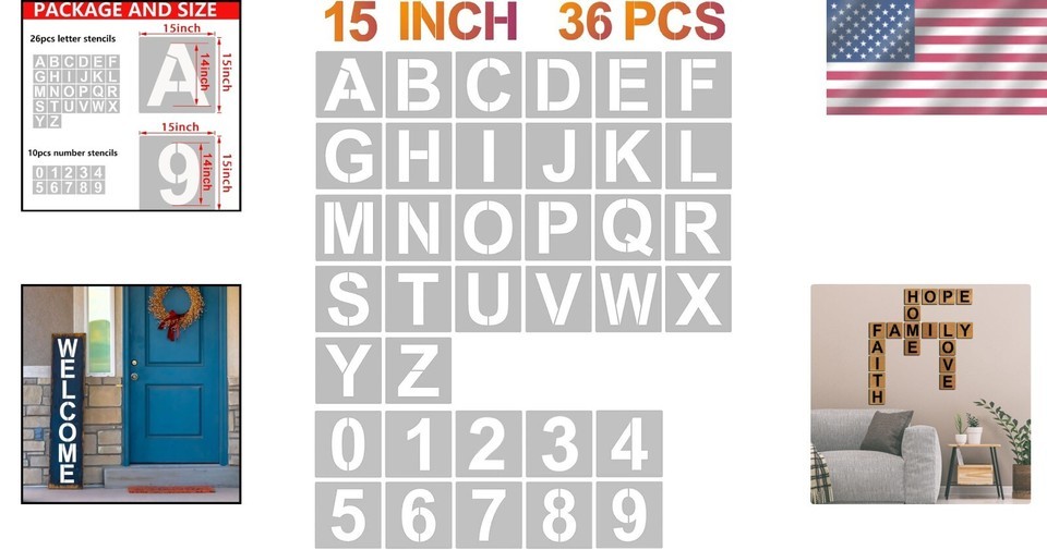 Lightweight and Flexible 15-Inch Letter Stencils for Creative DIY Projects Item image 2