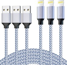 3pack 6ft Phone Charger Nylon Braided Cable Cell Phone Fast Charger Cable Cord - £9.28 GBP