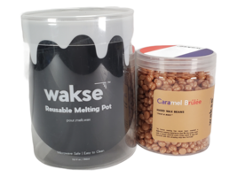 Wakse Reusable Wax Melt Pot &amp; 4.8 Oz Hard Wax Beans Set FabFitFun - £12.48 GBP
