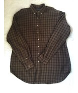 Ralph Lauren Brown Flannel Shirt Sz XLT Long Sleeve Outdoor Cowboy Rugged - £22.63 GBP