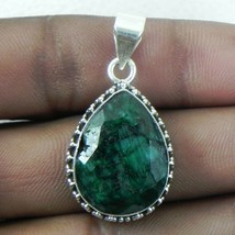 925 Sterling Silver Emerald Gemstone Handmade Pendant Her Halloween Gift PS-1388 - £37.45 GBP