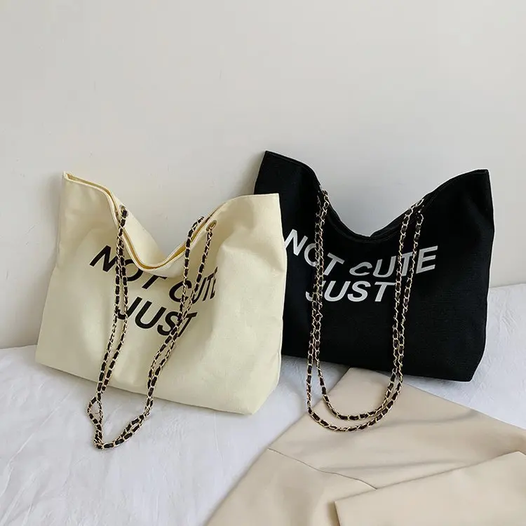 10cmlarge capacity chain underarm bucket bag large women s 2022 new trendy canvas retro thumb200