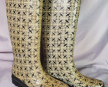 Tory Burch Rubber Rain Boots Womens Size 9 All Over Signature Logo Monog... - $69.25
