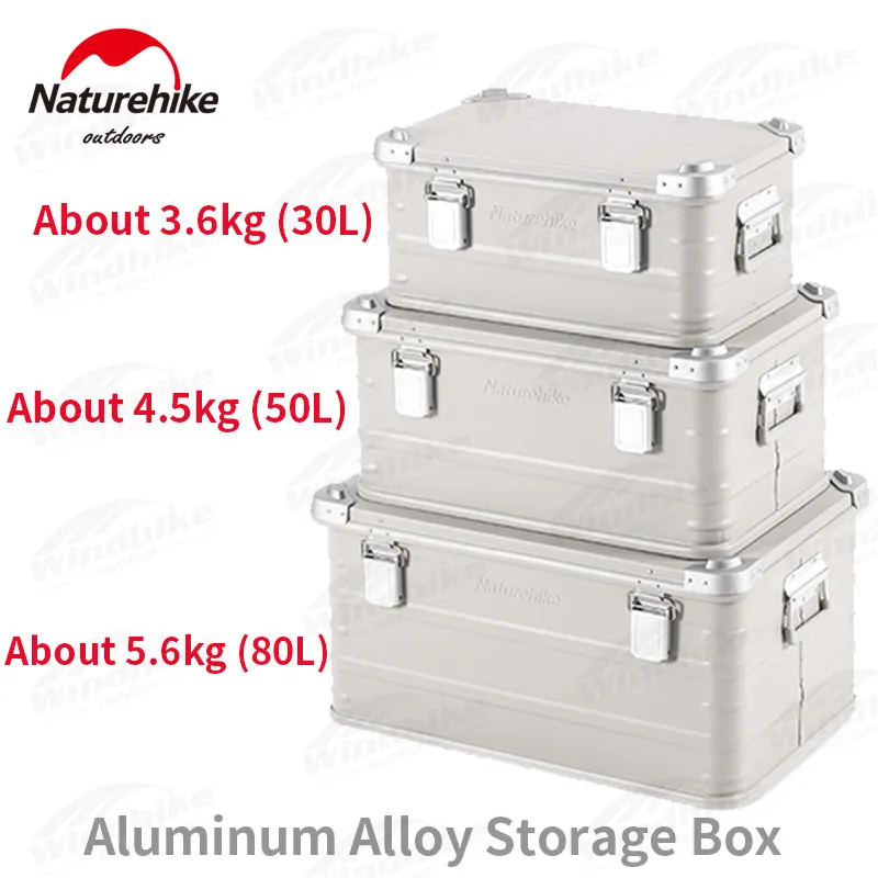 Naturehike 30-80L Outdoor Storage Box Camping Picnic Travel Frosty Aluminum - £198.91 GBP+