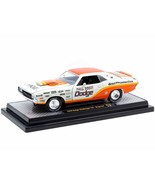 1970 Dodge Challenger T/A Drag Car &quot;Paul Rossi&quot; White and Orange with Gr... - $59.95