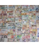 Mix of 100 beautiful world banknotes - uncirculated currency (UNC) - $60.00