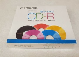 Sealed Memorex Cool Colors CD-R 52X 700MB 80 min (5 Pack) - New - £15.42 GBP