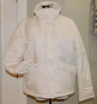 J.Crew Sz M Sherpa Lined Puffer Jacket Mountain White Coat Primaloft $24... - $51.47