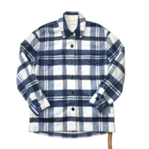 NWT Reformation Ridley Shirt Jacket in Blue Plaid Brushed Flannel S - £95.36 GBP