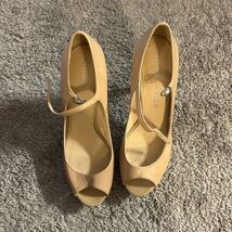 Via Spiga Nude Patent Leather Peep-Toe Heels - $55.77 CAD