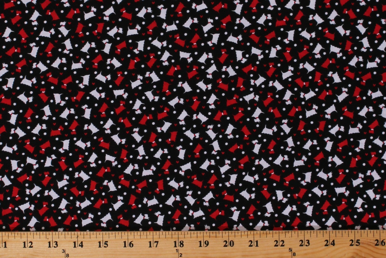 Cotton Scottish Terriers Scotties Dogs Pets Black Fabric Print by Yard D... - $11.95