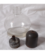 Antique Glass Apothecary Alcohol Oil Burner Lamp Light Screw Cap Snuffer... - £7.78 GBP