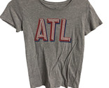 Atlanta ATL Womens Medium Gray Round Neck Graphic T shirt - £4.47 GBP
