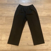 Alfred Dunner Pull On Pants ~ Sz 14P ~ Black ~ High Rise ~ 26.5&quot; Inseam - £17.68 GBP