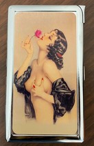 Pin Up Rose 100&#39;s Size Cigarette Case with built in lighter Wallet - £17.11 GBP