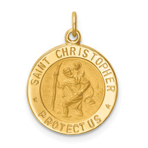 14k Solid Polished/Satin Small Round St. Christopher Medal XR1790 - $7,946.70 MXN