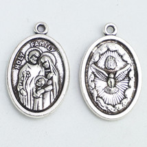 12pcs of 1 Inch Catholic Oval Holy Family Pray for Us Medal - $7.68