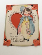 Gibson Cinti Vintage Valentines Day Card To My Valentine My Heart is Yours 1940s - $8.99
