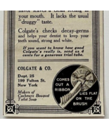 1914 Colgate Toothpaste Hygiene Ribbon Advertisement Dental Ephemera 7.2... - €17,04 EUR