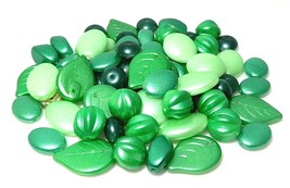 60 Grams Preciosa Czech Glass Satin Pearl Assorted Green Mix Beads - $4.99