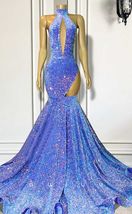 Sparkly Purple Prom Dresses for Women Vestidos De Gala Mermaid Cheap Formal Gown - £143.05 GBP